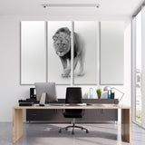 Proud Lion Black and White Canvas Print SKU 10290