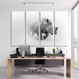 Rhinoceros Black and White Canvas Print SKU 10277