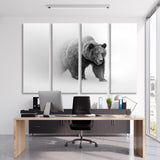 Grizzly Bear Black and White Canvas Print SKU 10283