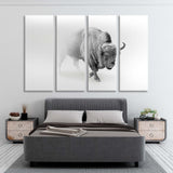 Wild Bison Buffalo Black and White Canvas Print SKU 10273