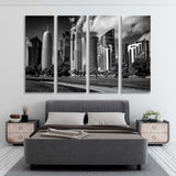 Skyscrapers in Doha Black White Canvas Print SKU 10532