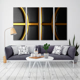 Black Basketball with Gold Line Canvas Print SKU 10924