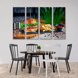 Burger with French Fries Canvas Print SKU 10699