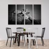 African Leopard Black & White Photo Canvas Print SKU 10637