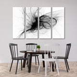 Black Smoky Lines on White Background Canvas Print SKU 10801