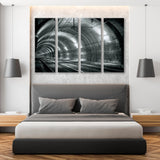 Subway Tunnel Black White Canvas Print SKU 10441