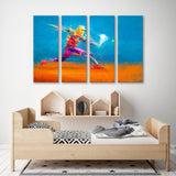 Colorful Abstract Tennis Player Canvas Print SKU 10884