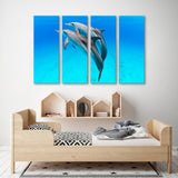 Pair of Playful Dolphins Canvas Print SKU 10442