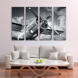 Historic Airplane Black White Canvas Print SKU 10519