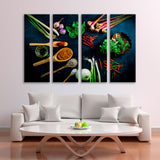 Colorful Spices in Wooden Spoons Canvas Print SKU 10455