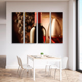 Bottle and Glass of Red Wine Canvas Print SKU 10570