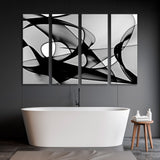 Abstract  Black and White Drawing Canvas Print SKU 10381