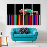 Chameleon on Colored Pencils Canvas Print SKU 10867