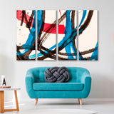 Fragment of a Painting with Feather Lines Canvas Print SKU 10729