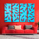 Red Pepper on Blue Background Canvas Print SKU 10697