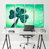 Shiny Clover Symbol of St. Patrick's Day Canvas Print SKU 10936