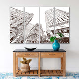 New York City Street Sketch Canvas Print SKU 10615