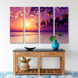 Palm Trees at Purple Sunset Canvas Print SKU 10766