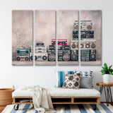 Retro Cassette Recorders Canvas Print SKU 10896