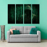 Hacker in the Code Background Canvas Print SKU 10584