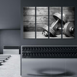 Vintage Dumbbells Black & White Canvas Print SKU 10597