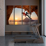 Rock Climber at Sunset Canvas Print SKU 10842