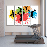 Cheerleaders on Colorful Splashes Background Canvas Print SKU 10853