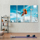 Snowboarder in Jump Canvas Print SKU 10840