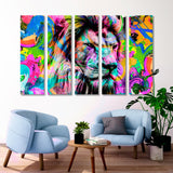 Lion Head Colorful Paint Graffiti Canvas Print SKU 10309