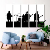 Rock Band on Stage Black and White Canvas Print SKU 10923