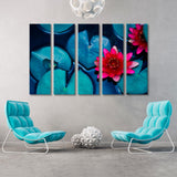 Red Lotus on the Water Surface Canvas Print SKU 10346