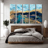 Blue Marble with Gold Canvas Print SKU 10813