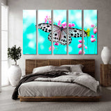 Butterfly on Pink Flower Canvas Print SKU 10369