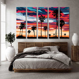 Beautiful Sunset with Palm Trees Canvas Print SKU 10665