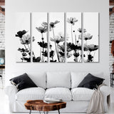 Black and White Flowers Canvas Print SKU 10132