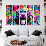 Bulldog with Colorful Elements Canvas Print SKU 10308