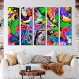 Colorful Giraffe Canvas Print SKU 10312