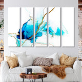 Soft Blue and Gold Canvas Print SKU 10198