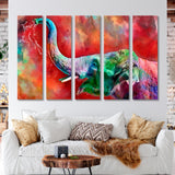 Elephant on Colorful Background Canvas Print SKU 10187