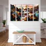 Abstract Autumn Forest with River Canvas Print SKU 10325