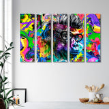 Colorful Gorilla Punk Wearing Glasses Canvas Print SKU 10319