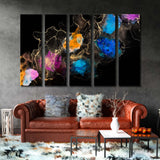 Colorful Art on Black Canvas Print SKU 10245