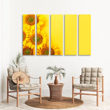 Sunflowers on a Yellow Background Canvas Print SKU 10337