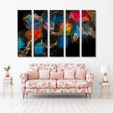 Colorful Inks and Black Background Canvas Print SKU 10244