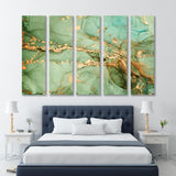 Golden Green Abstract Canvas Print SKU 10236