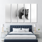 Grizzly Bear Black and White Canvas Print SKU 10283