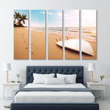 Surfing on Tropical Beach Canvas Print SKU 10522