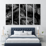 Tropical Leaves Black and White Canvas Print SKU 10176