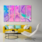 Abstract Multicolored Waves and Golden Curls Canvas Print SKU 10224