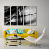 Monochrome Metallic Black and White Canvas Print SKU 10183